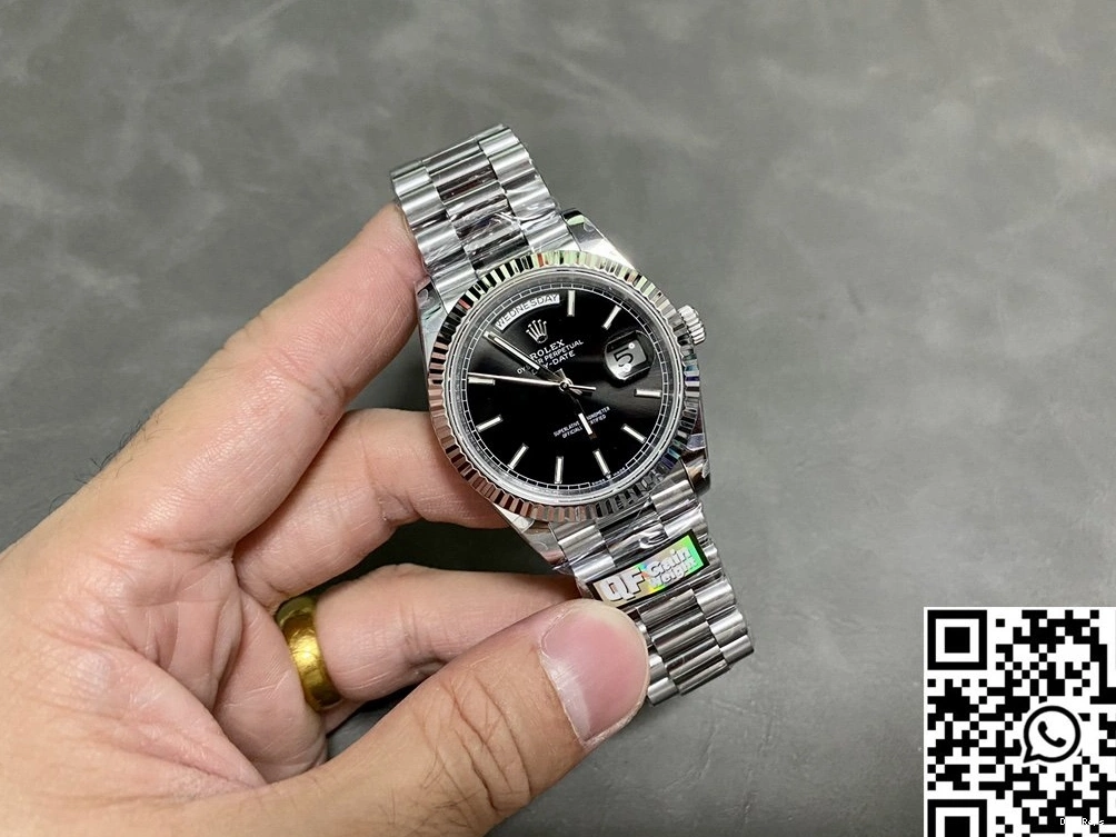 Day QF v5 M228239-0004 Rolex Black Factory Dial Date Steel Tungsten 1224